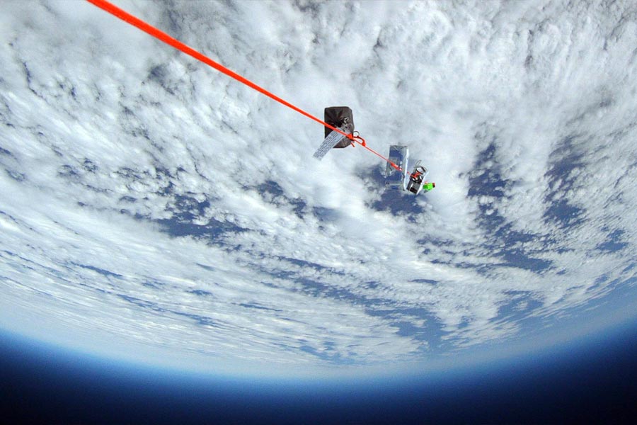 high-altitude balloon in space