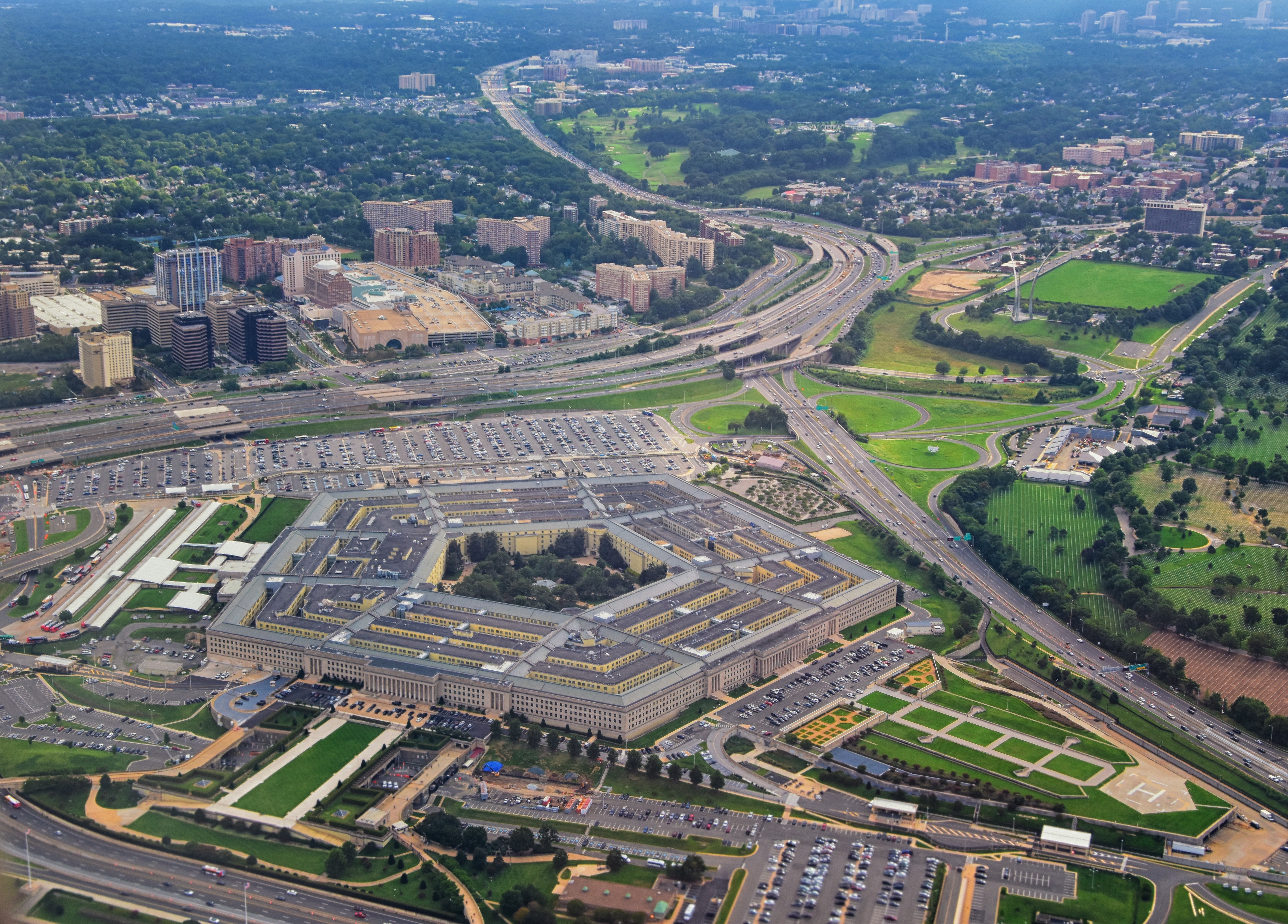 aerial view of the Pentagon in DC