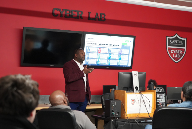dr charles in capitol cyber lab on cyber saturday